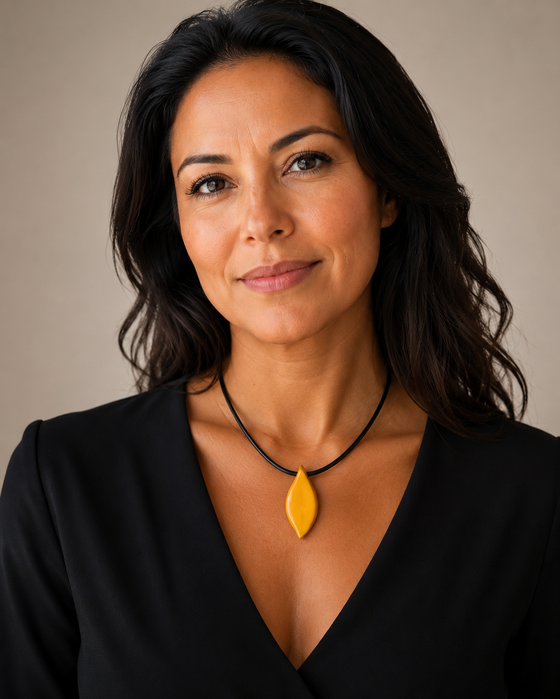 Handmade Yellow Tagua Pendant Necklace