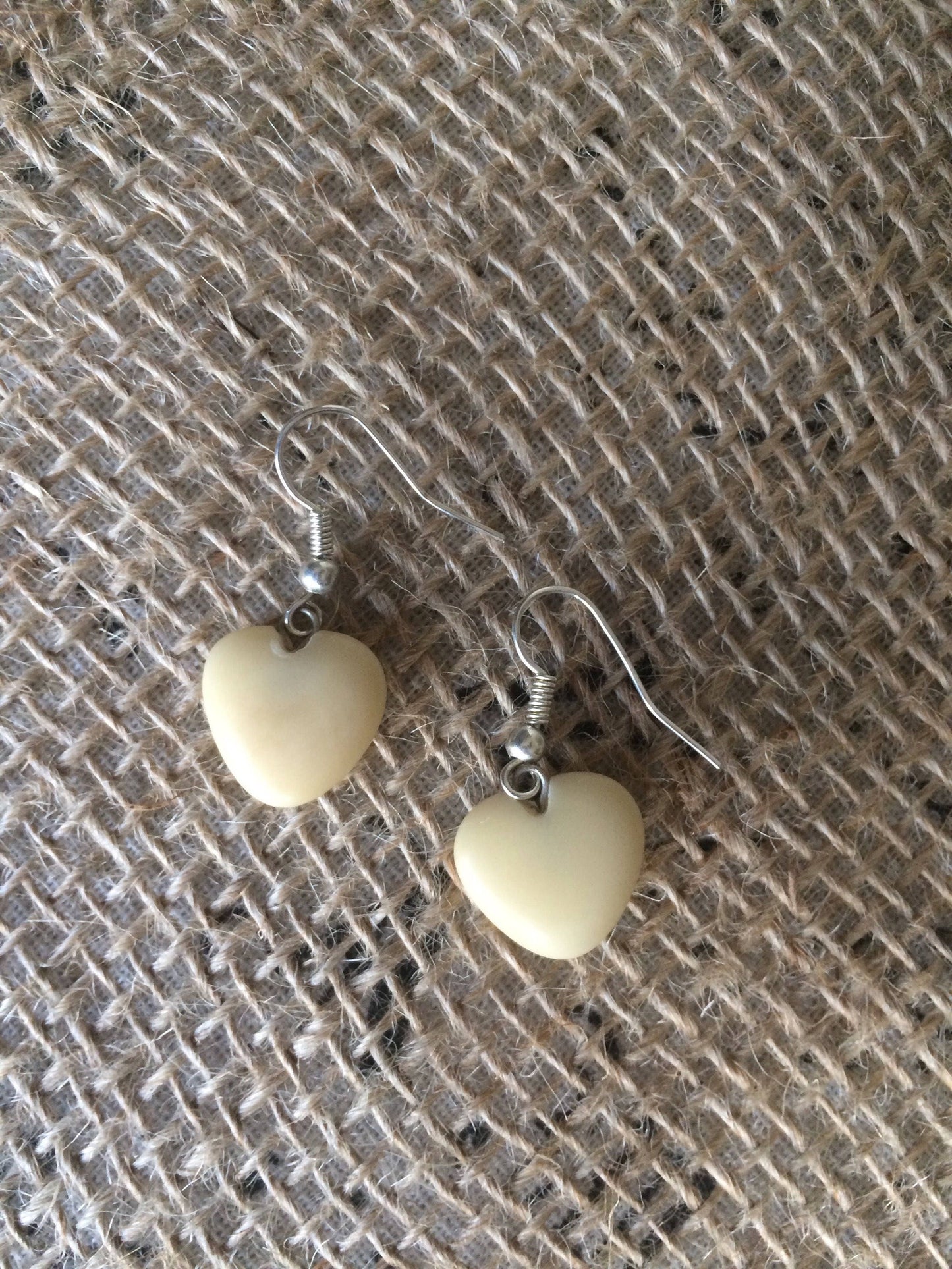 Heart earrings Tagua nut jewelry Fall fashion jewelry Hypoallergenic dangle and drop earrings Bridal jewelry Anniversary gifts for women