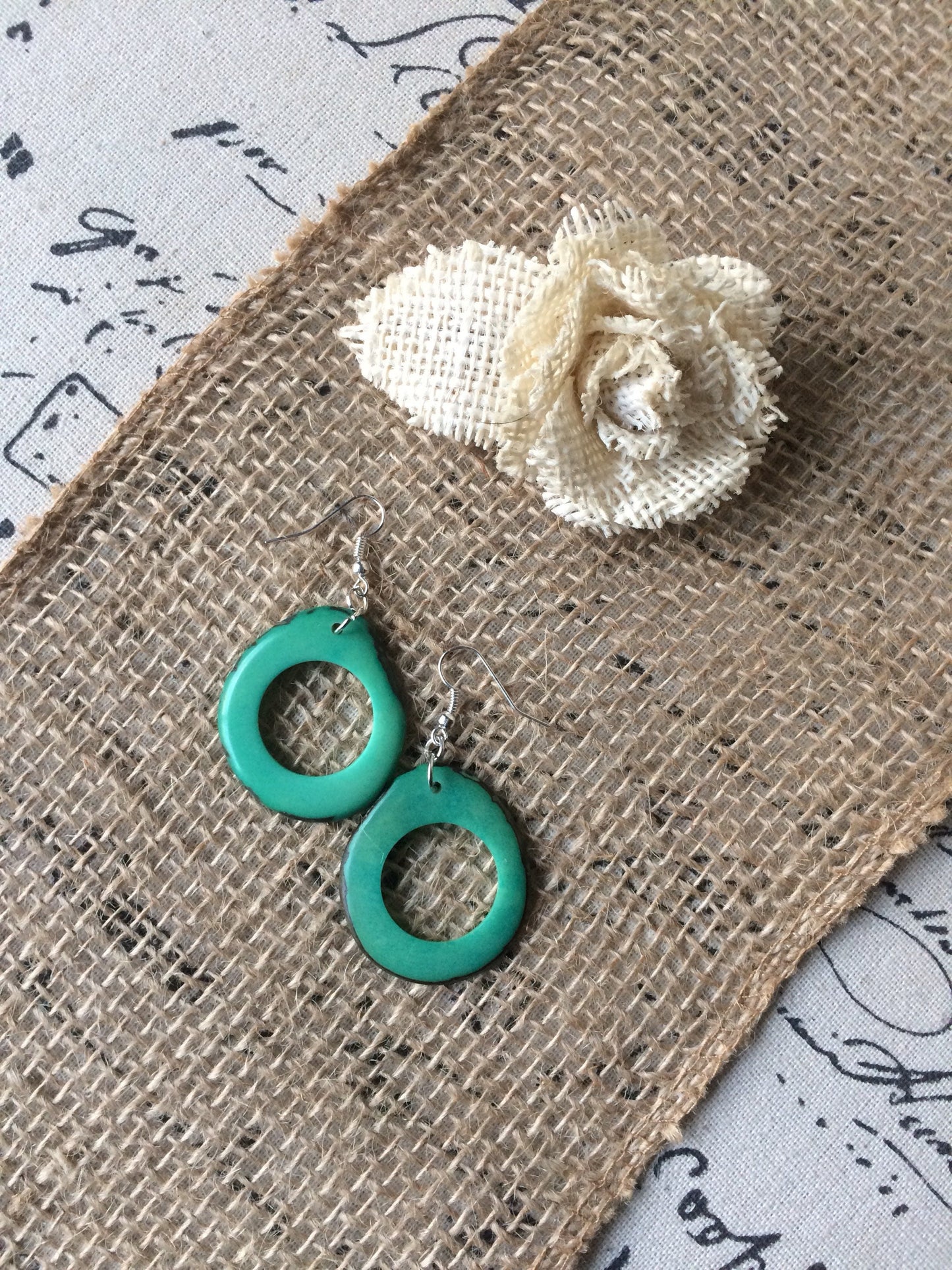 Tagua earrings Mint green beaded earrings Fall fashion 2025s Dangly earrings Edgy earrings Wearable art Fall fashion 2025 Hypoallergenic