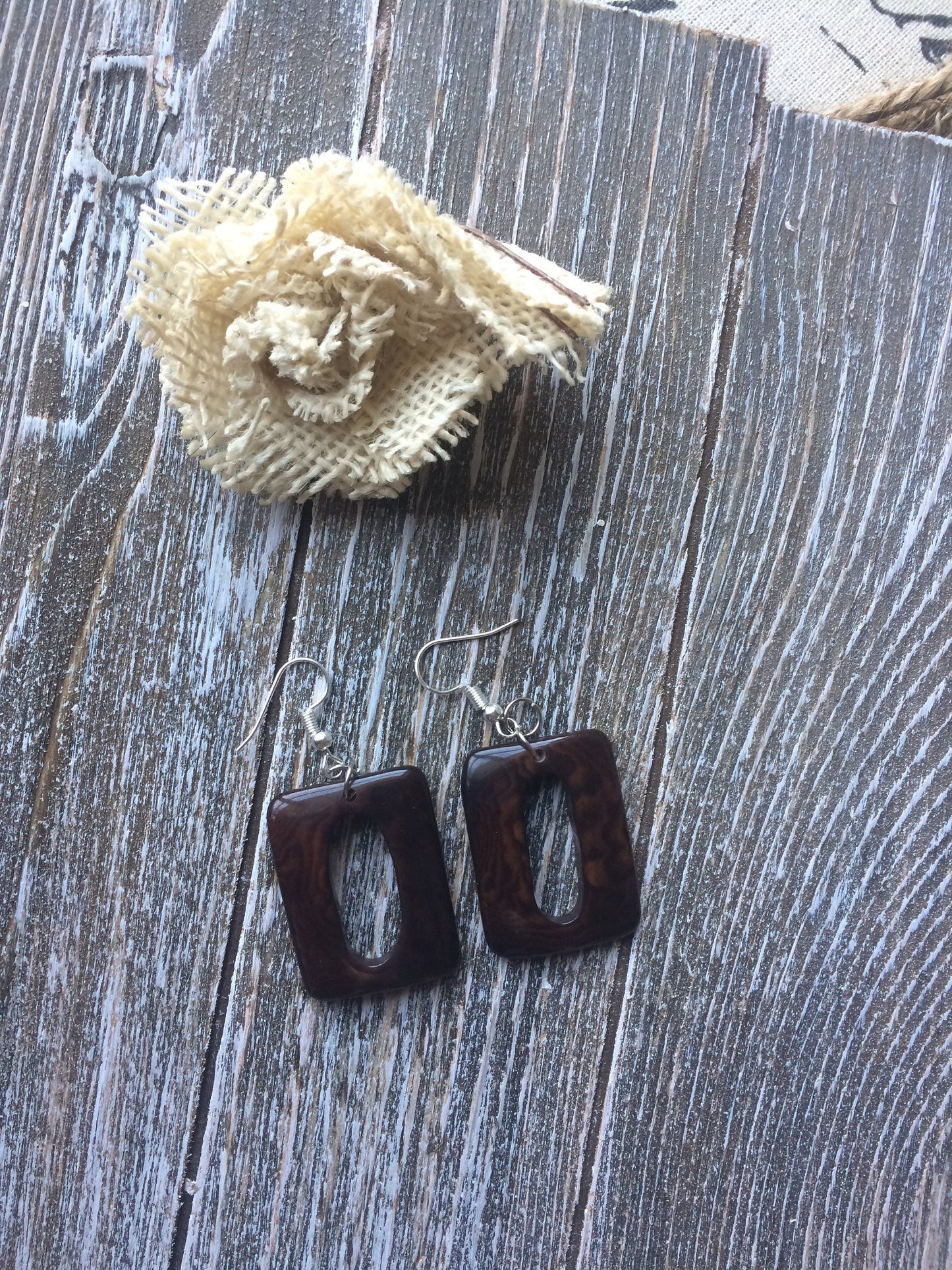Chocolate brown earrings Geometric earrings Tagua jewelry Wearable art Dangly earrings Organic Hypoallergenic jewelry Mothers day gifts