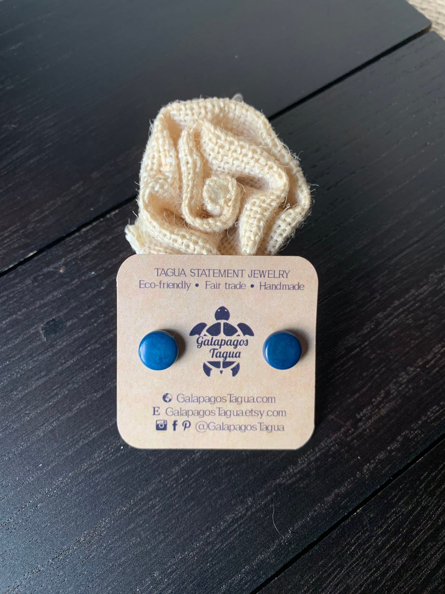 Blue stud earrings Round beaded earrings Tagua jewelry Geometric posts Fall fashion 2025s under 15 Wearable art Fall fashions 2025