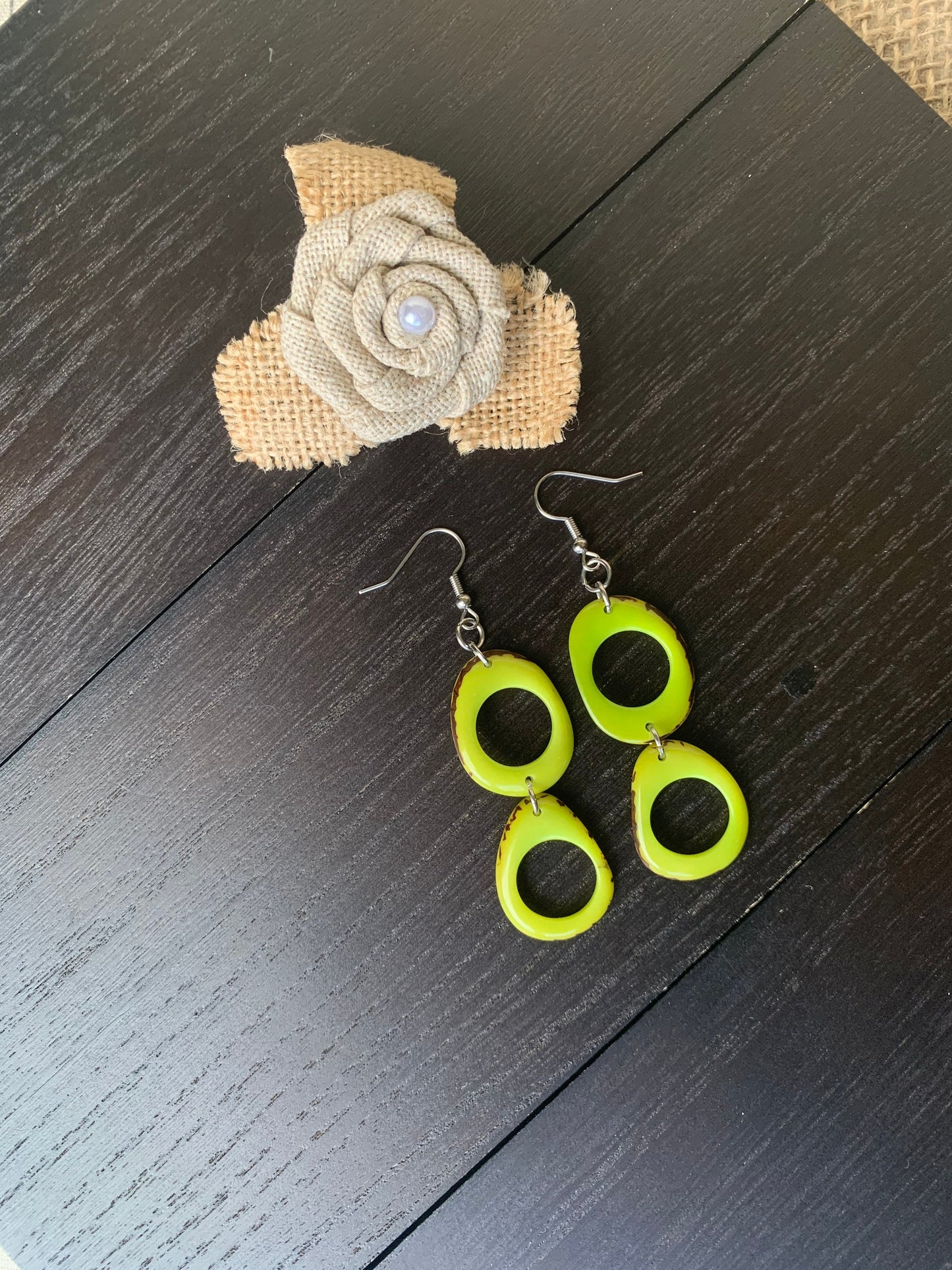 Lemon green extra long dangle earrings Tagua jewelry Statement drops Hypoallergenic and lightweight Mothers day gifts Spring fashion 2025