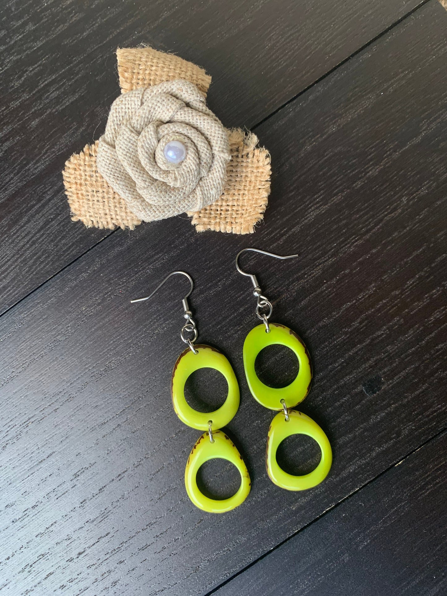 Lemon green extra long dangle earrings Tagua jewelry Statement drops Hypoallergenic and lightweight Mothers day gifts Spring fashion 2025