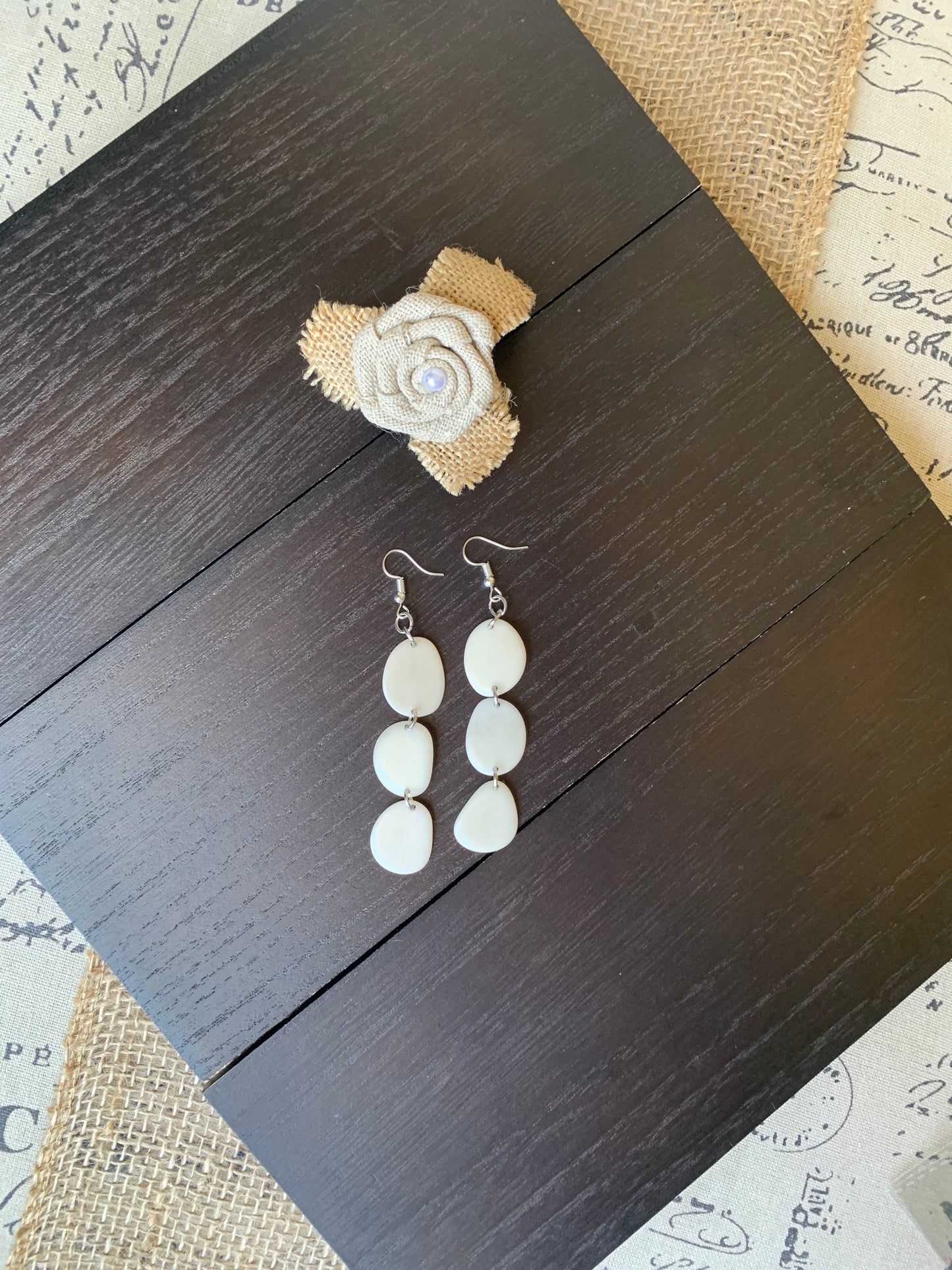 White earrings dangle Extra long tagua earrings Mothers day gifts Statement drops Boho mod style Spring fashion 2025 Waterfall earrings