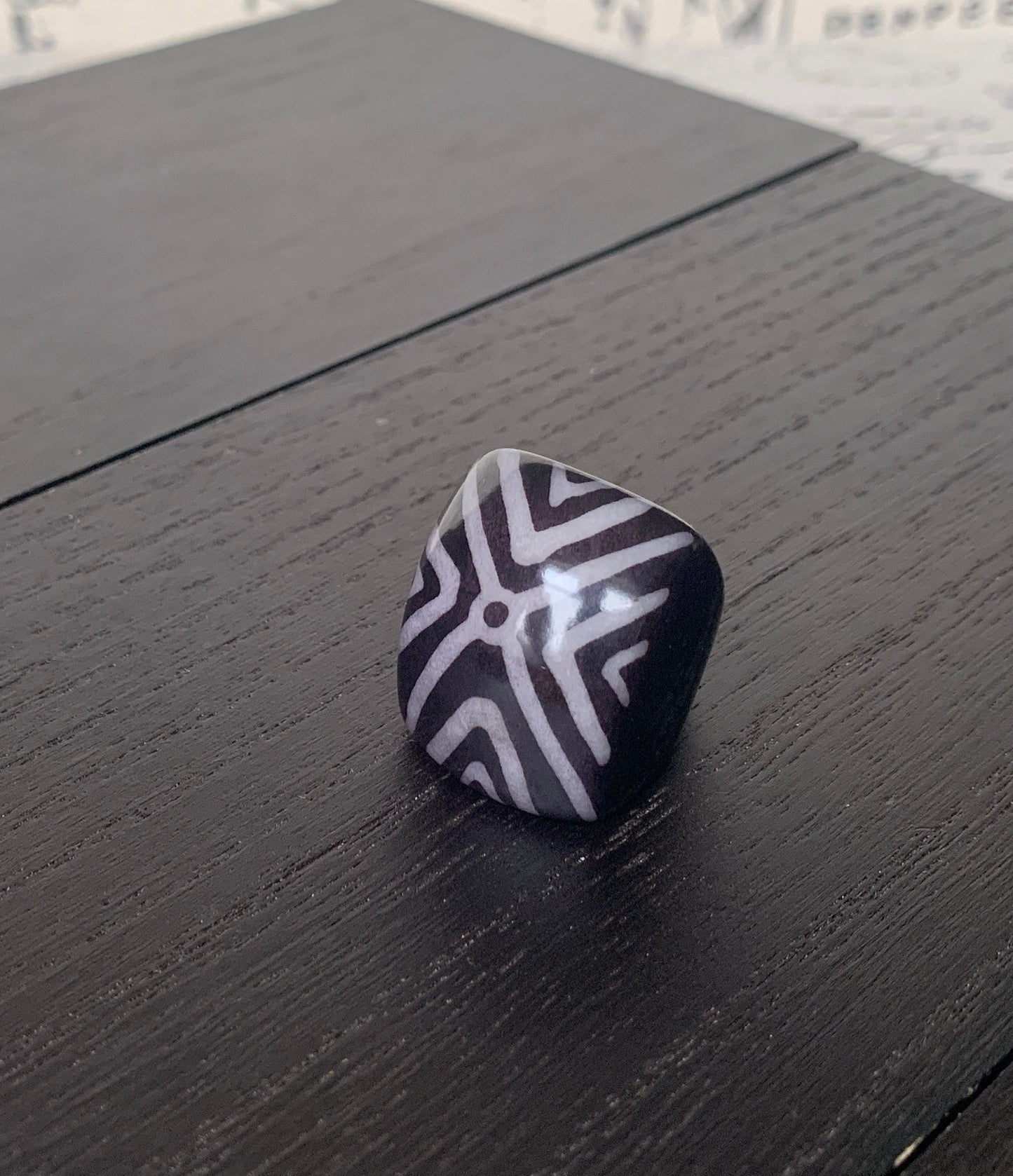 Chunky rings Hand painted statement cocktail ring Tagua nut jewelry Big bold dramatic ring Wearable art Stocking stuffers Unusual rings