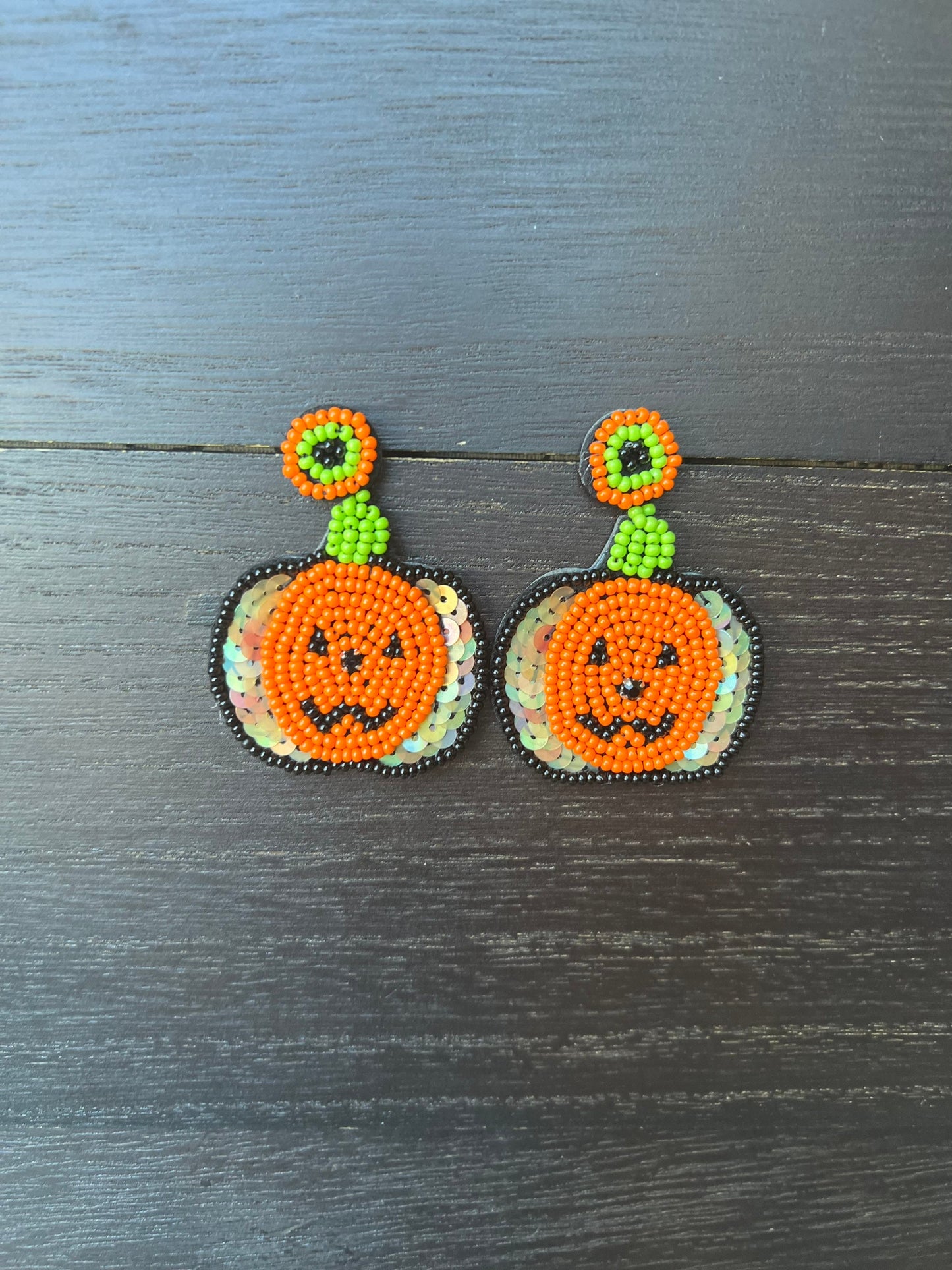 Pumpkin earrings Halloween jewelry for women Seed bead earrings for costumes and parties Fall fashion trend Orange statement handmade dangle