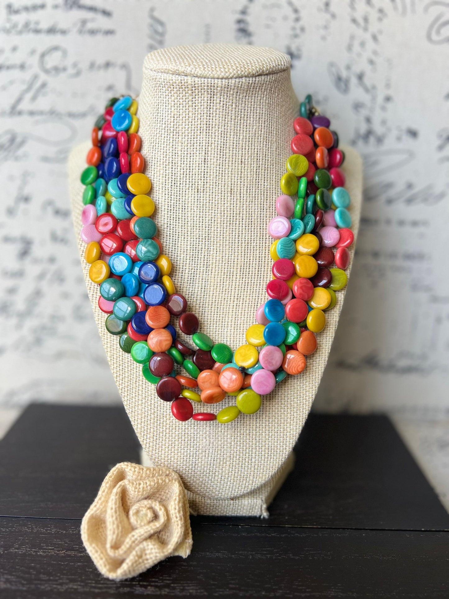 Rainbow Tagua necklace Big bold chunky necklace Lightweight adjustable beaded necklace Mother's day gifts for wife Summer fashion trends