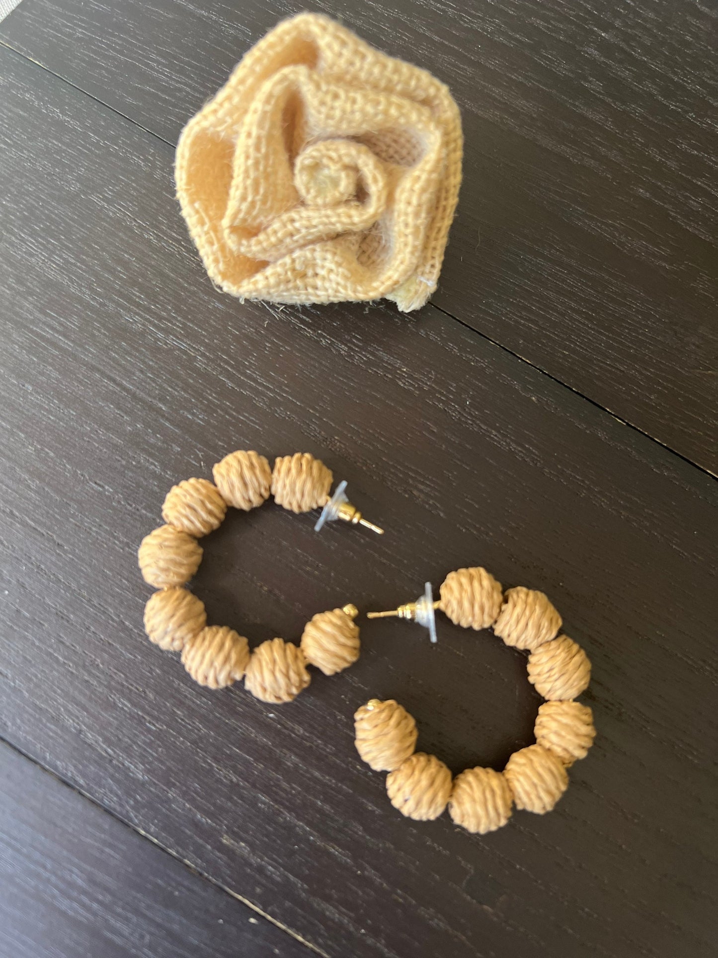 Natural rafia hoop earrings Statement handmade earrings Fall trends Wearable art Dangle and drop earrings Hypoallergenic earrings