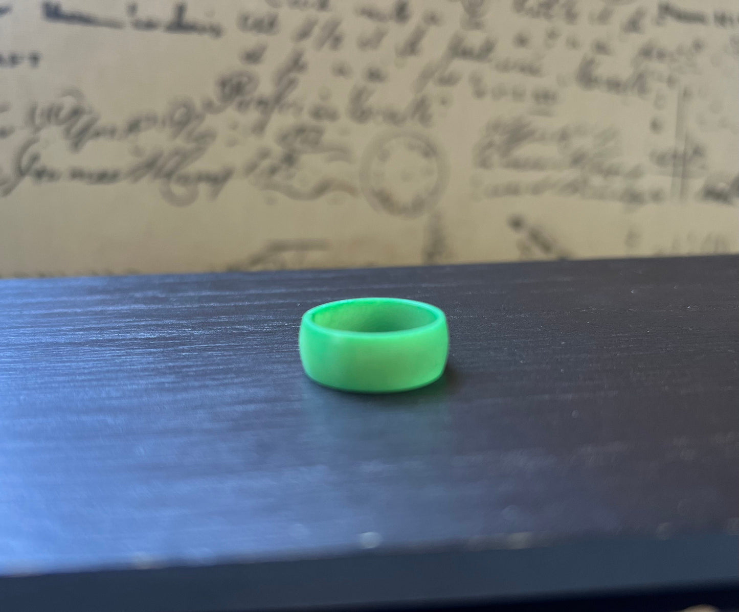 Green band ring Tagua jewelry Simple hand carved ring Thick ring Unisex for man woman Artisan handmade Cocktail ring Cute boho rings