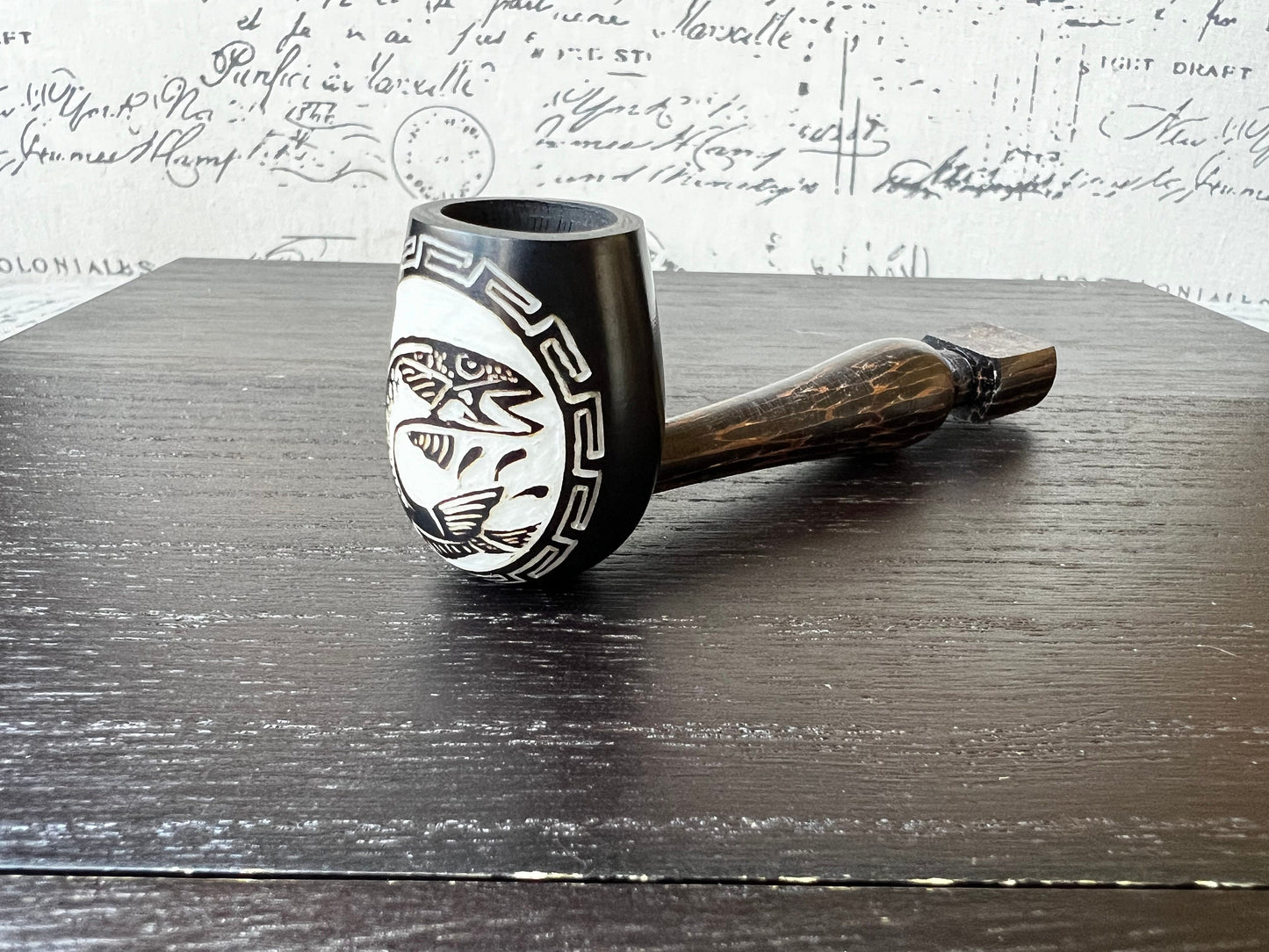 Trout fish wood pipe Tagua smoking small pipe Sacred smoking pipe Ceremonial pipe Shamanic healing Smoking herbs accessories Gifts for men