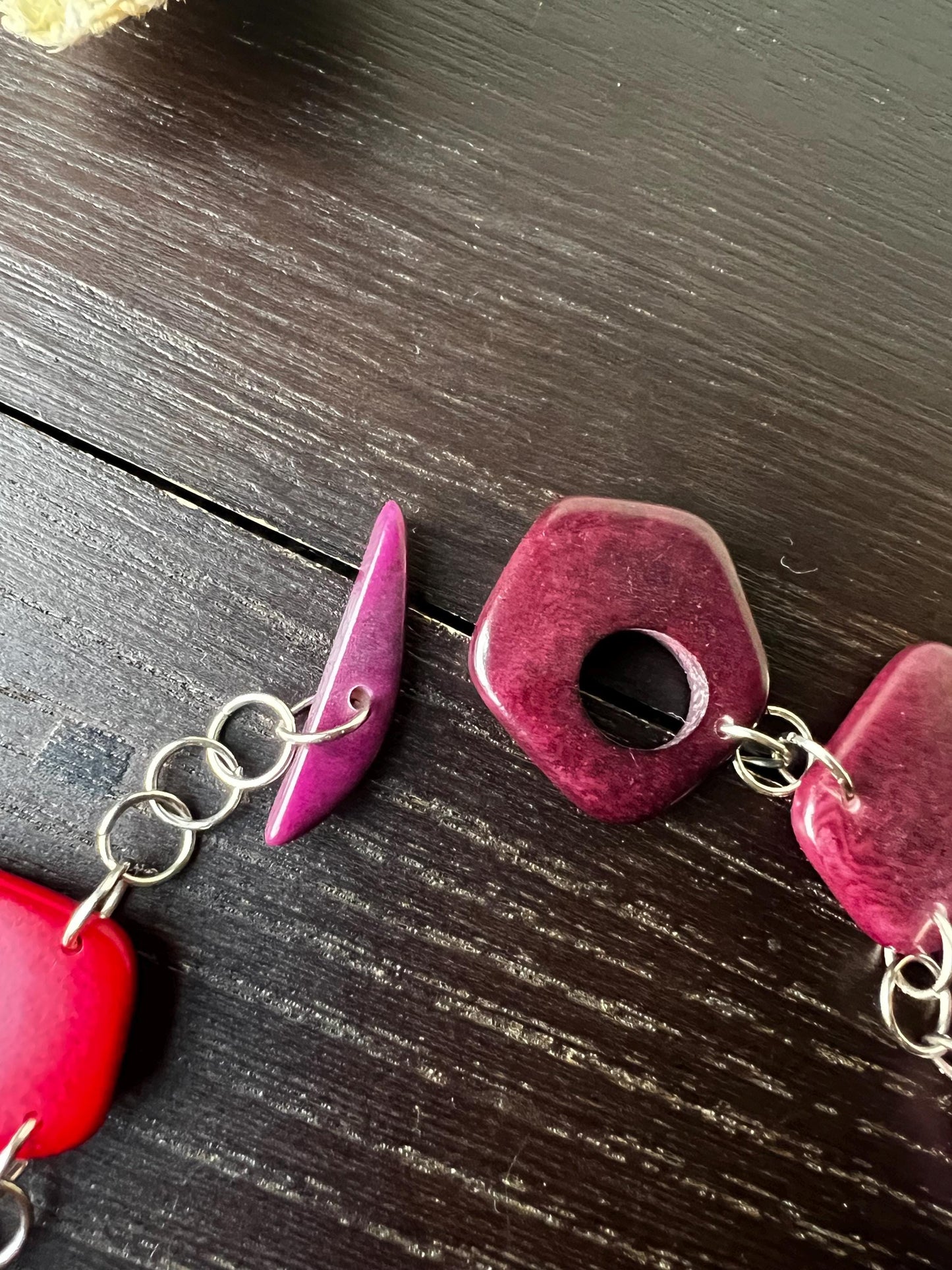 Rainbow beaded necklace Tagua jewelry Statement lightweight necklace Chocker style necklace Wearable art Multi color necklace Pride jewelry