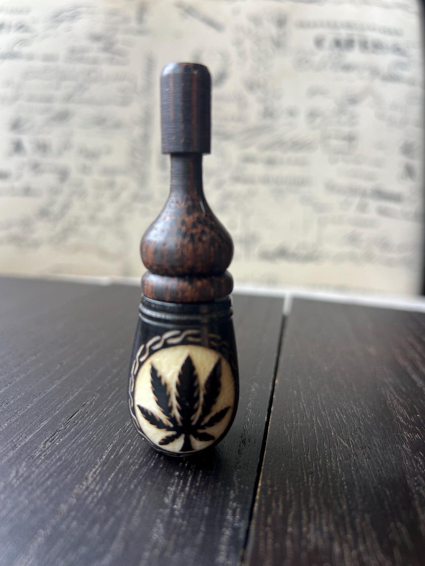 Plant wood pipe Tagua nut and smoking small pipe Hand held leaf pipe Ceremonial pipe Shamanic healing Smoking herbs accessories Pocket pipe