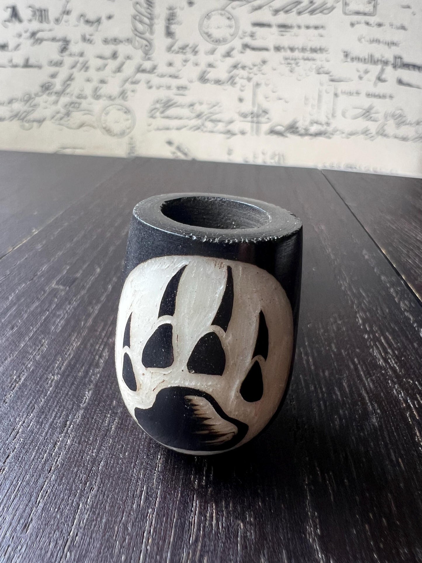 Bear claw smoking pipe Handcrafted smoking bowl Shaman accessories Handmade tagua and wood One of a kind tribal hand pipe Ceremonial ritual