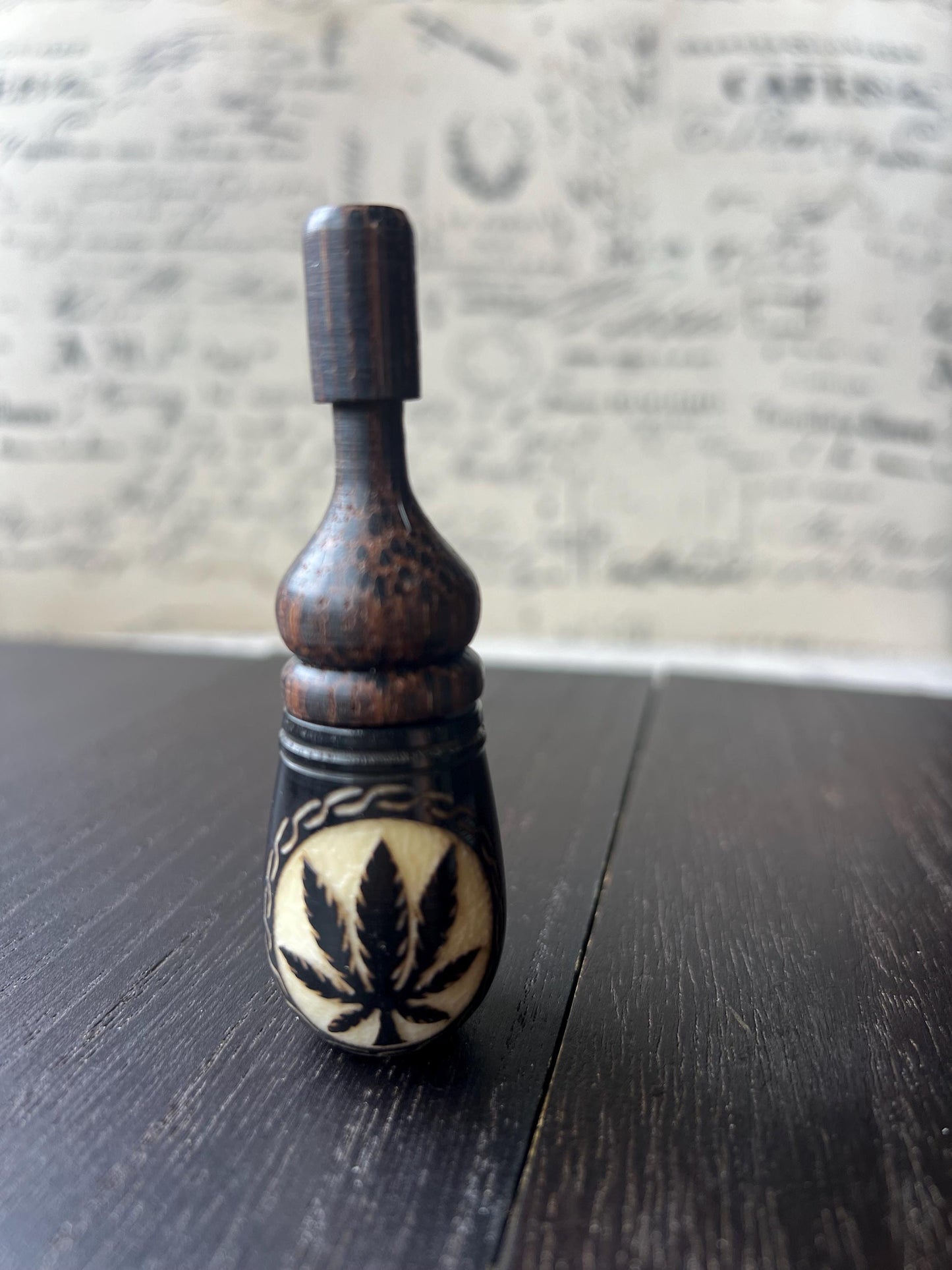 Plant wood pipe Tagua nut and smoking small pipe Hand held leaf pipe Ceremonial pipe Shamanic healing Smoking herbs accessories Pocket pipe