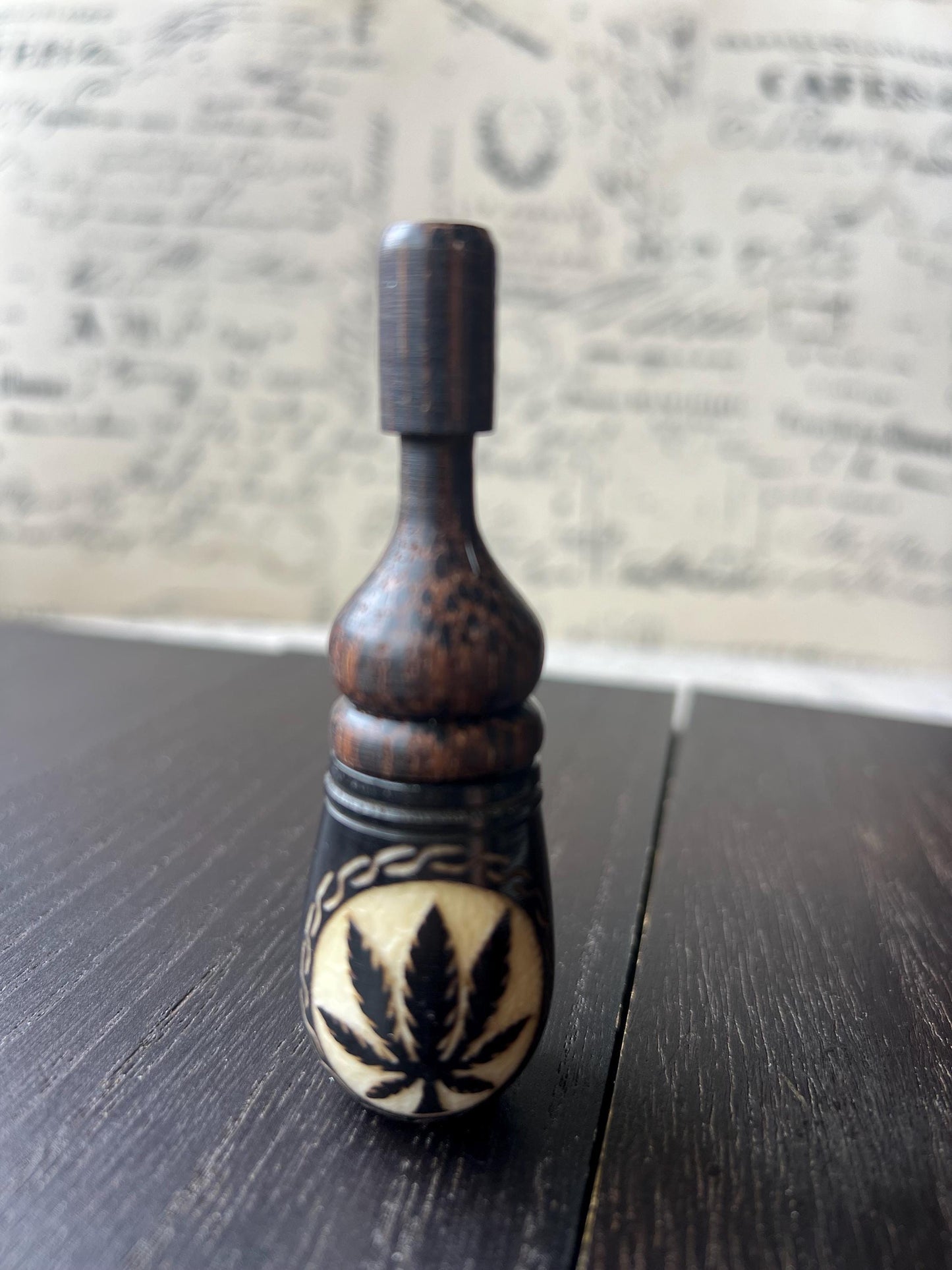 Plant wood pipe Tagua nut and smoking small pipe Hand held leaf pipe Ceremonial pipe Shamanic healing Smoking herbs accessories Pocket pipe