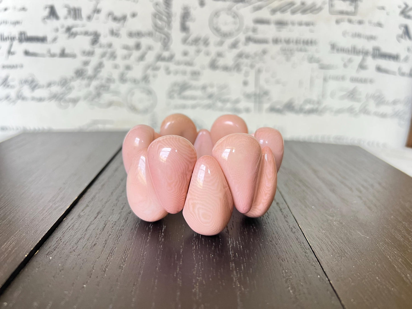 Tagua bracelet pink Stretch bead bracelet Mothers day gifts Teardrop jewelry Chunky bracelet Elastic stretch bracelet Easter basket gifts