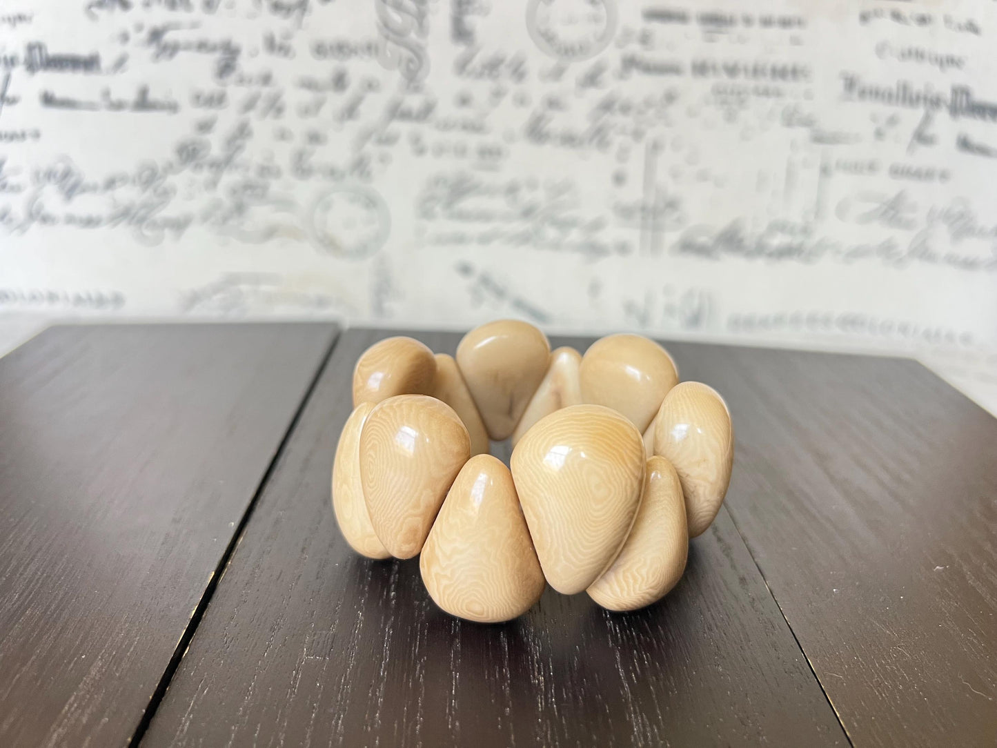 Khaki statement bracelet Stretch bead bracelet Tagua bracelet Mothers day gifts Spring fashion 2025 Elastic stretch bracelet Easter basket