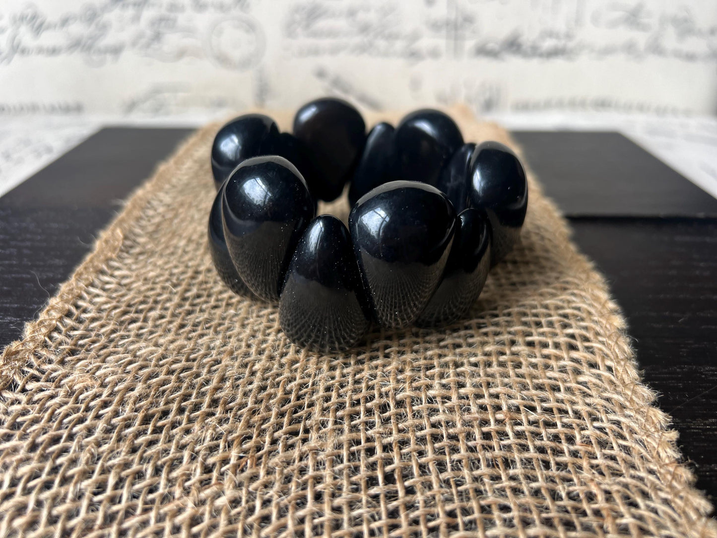Pink statement bracelet Tagua jewelry Big bracelet for women Raindrop bracelet Art to wear Elastic stretch chunky bracelet Fall fashion