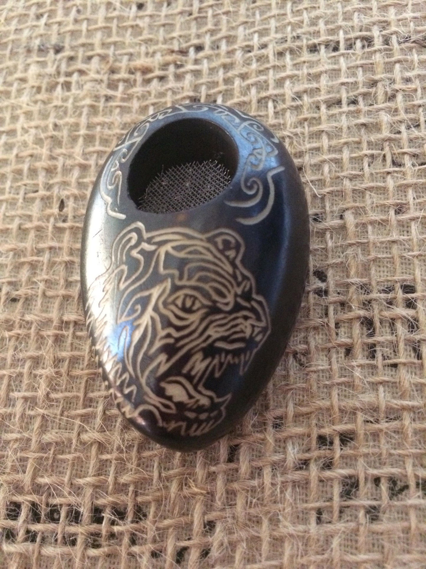 Animal pipe Tiger handcarved pipe Mapacho pipe Tribal smoking bowl Tagua pipe Ceremonial shaman tools Gift ideas under 20 for men husband