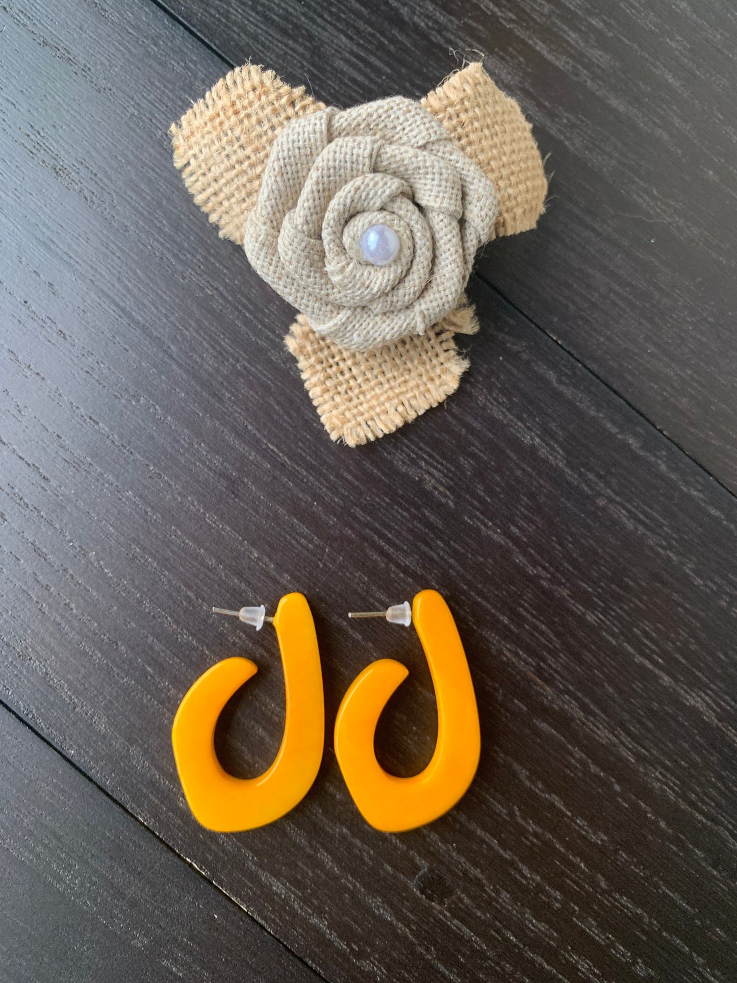 Mustard yellow statement earrings Tagua laser cut hoops Anniversary gift Birthday present Summer fashion trends Resort wear Beach style