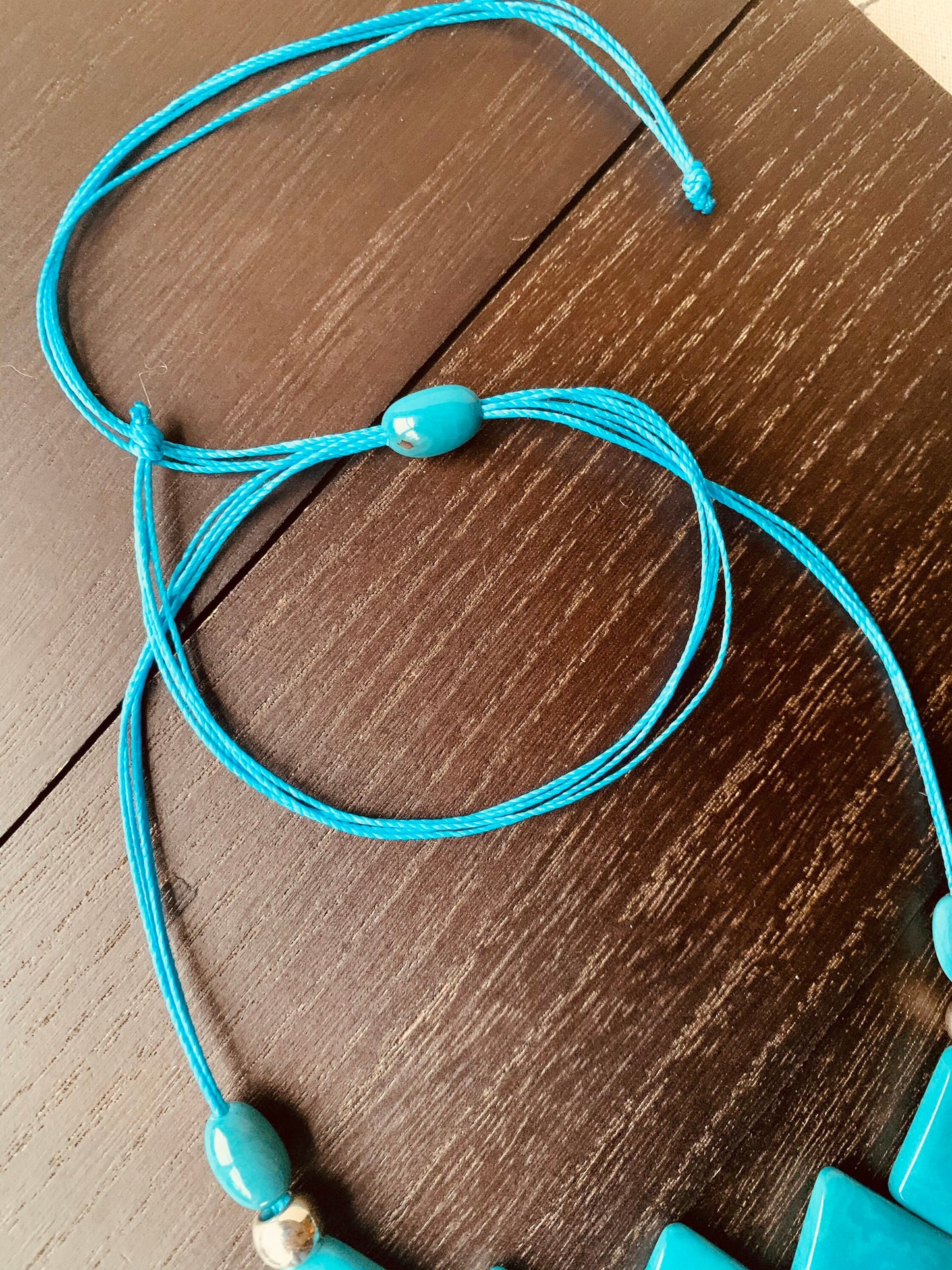 Turquoise blue tagua necklace Fall style trends Geometric necklaces for women Lightweight fashion necklace Anniversary gifts for wife