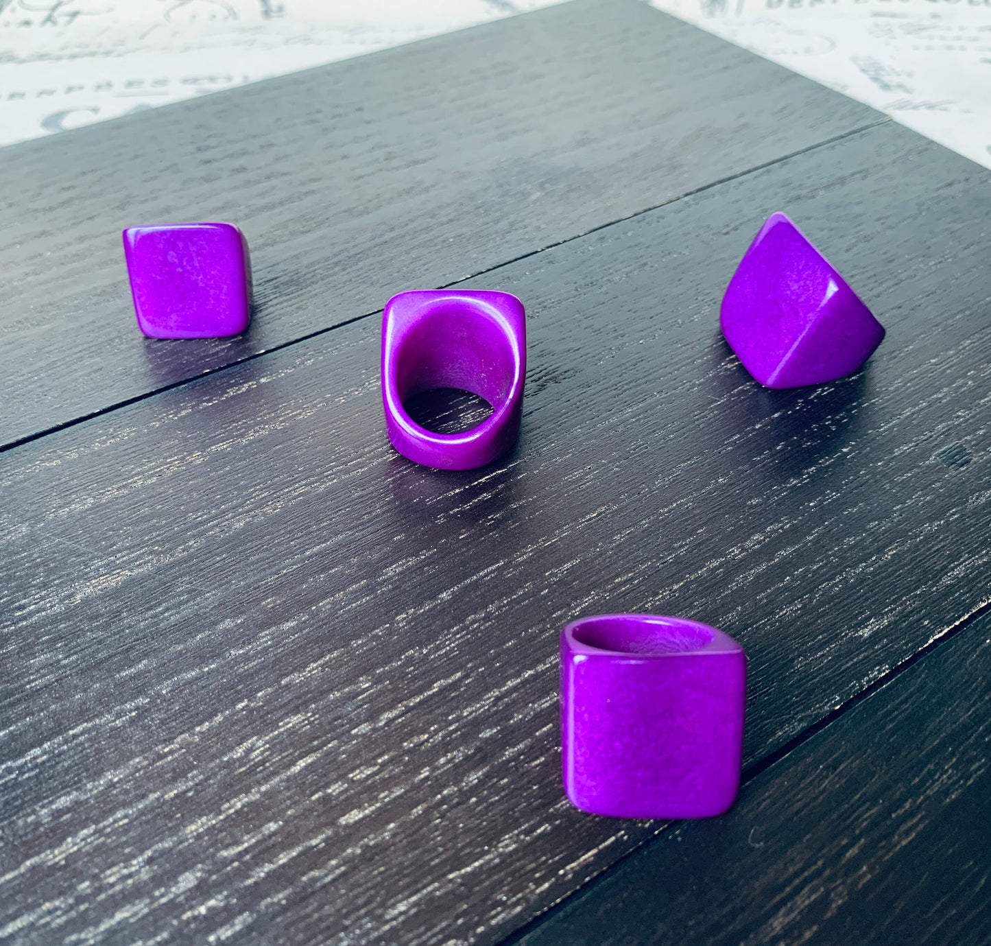 Tagua nut ring purple Unusual fashion jewelry Spring style Big bold cocktail ring Statement large Anniversary gift women Huge oversized ring