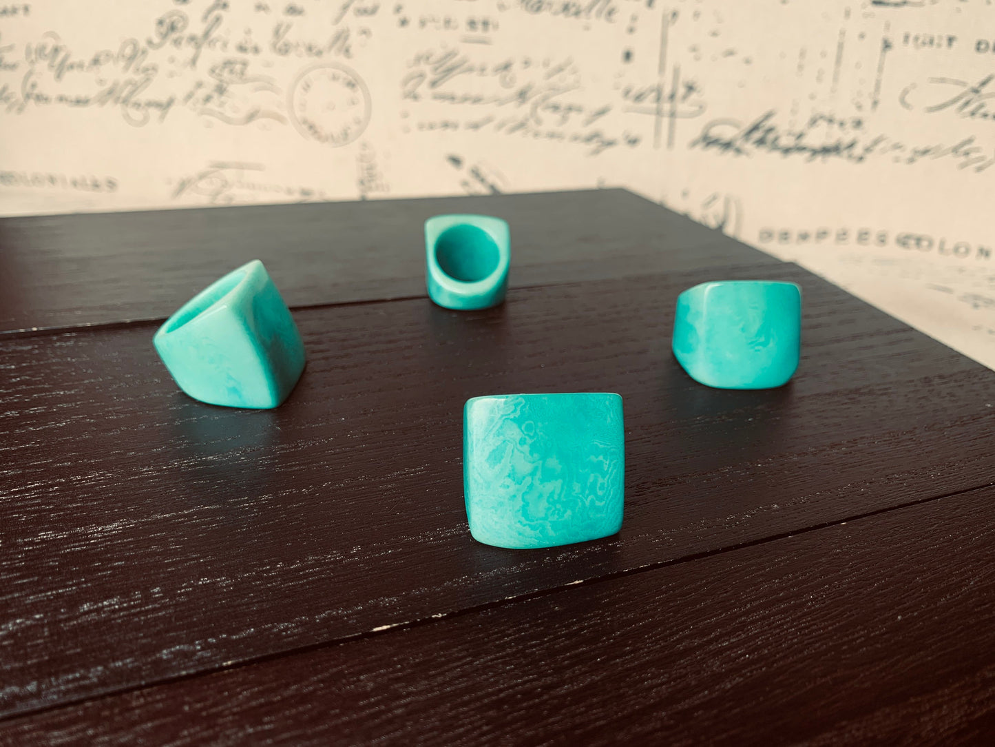Tagua nut ring turquoise green Unusual fashion jewelry Big bold cocktail ring Statement large Anniversary gift women Huge oversized ring