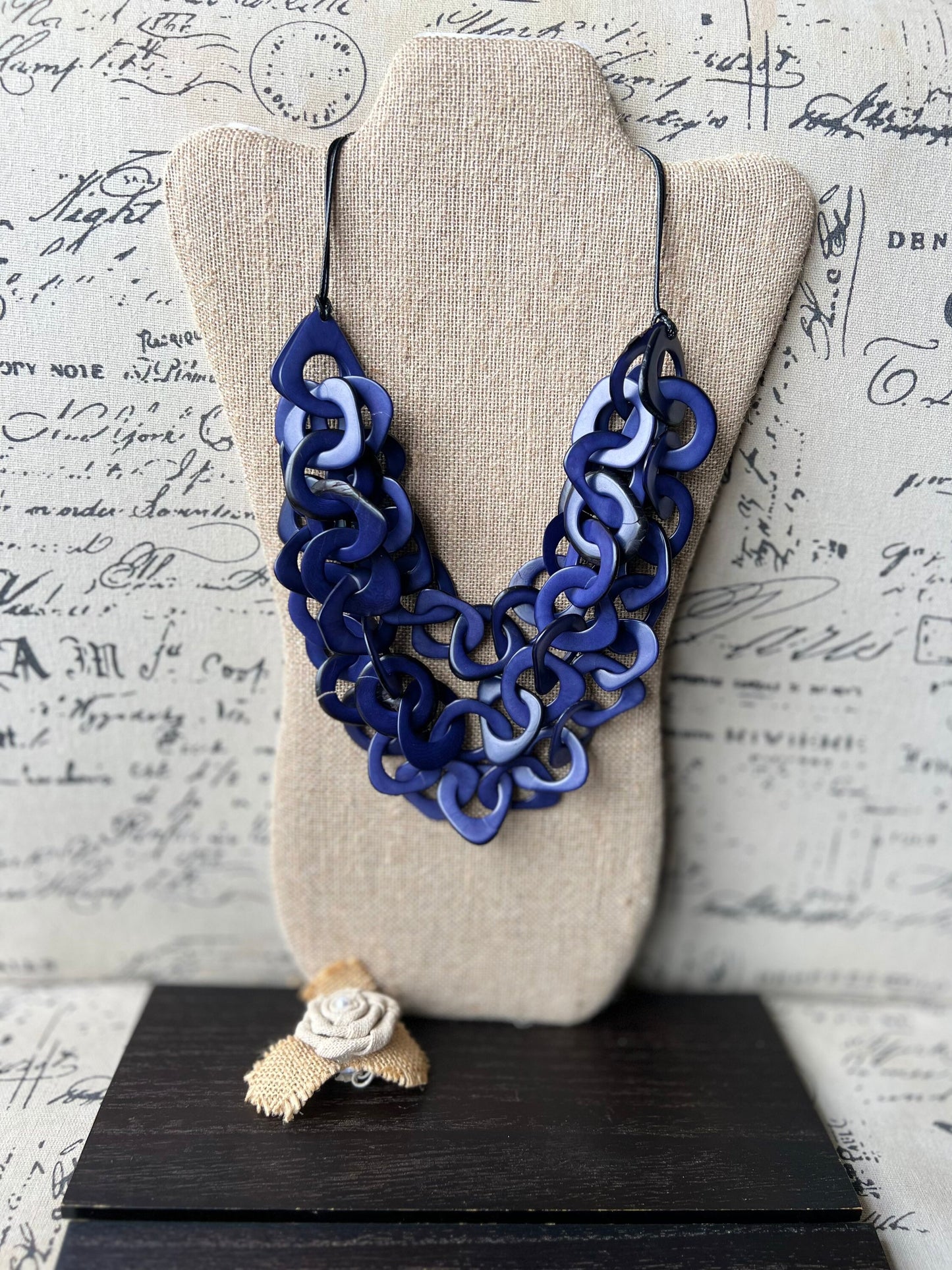 Lavender blue necklace Mothers day gift for wife Tagua jewelry Statement adjustable collar Big bold chunky necklaces Cruise fashion trends