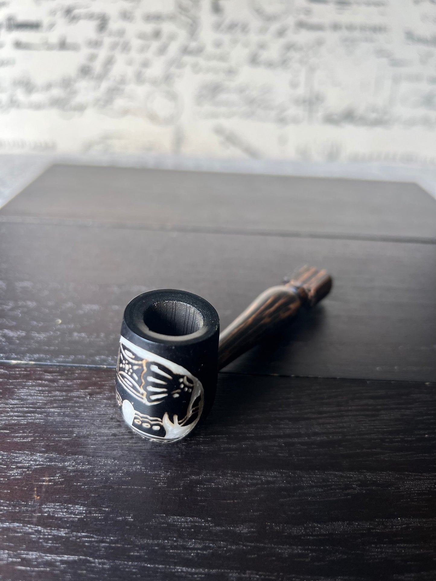 Elephant smoking pipe Handcrafted smoking bowl Tagua nut Unique tribal hand pipe Shamanic healing tool Hippie style animal pipe Secret Santa
