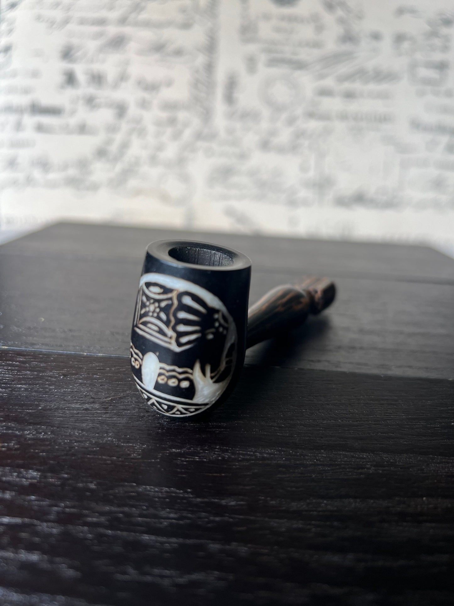 Elephant smoking pipe Handcrafted smoking bowl Tagua nut Unique tribal hand pipe Shamanic healing tool Hippie style animal pipe Secret Santa