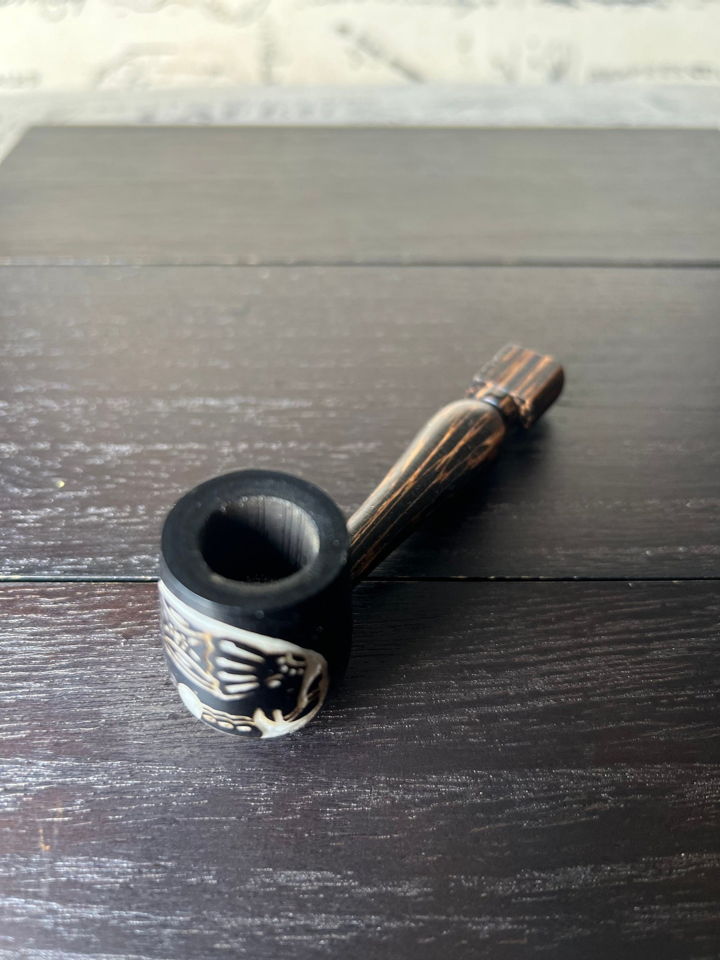 Elephant smoking pipe Handcrafted smoking bowl Tagua nut Unique tribal hand pipe Shamanic healing tool Hippie style animal pipe Secret Santa