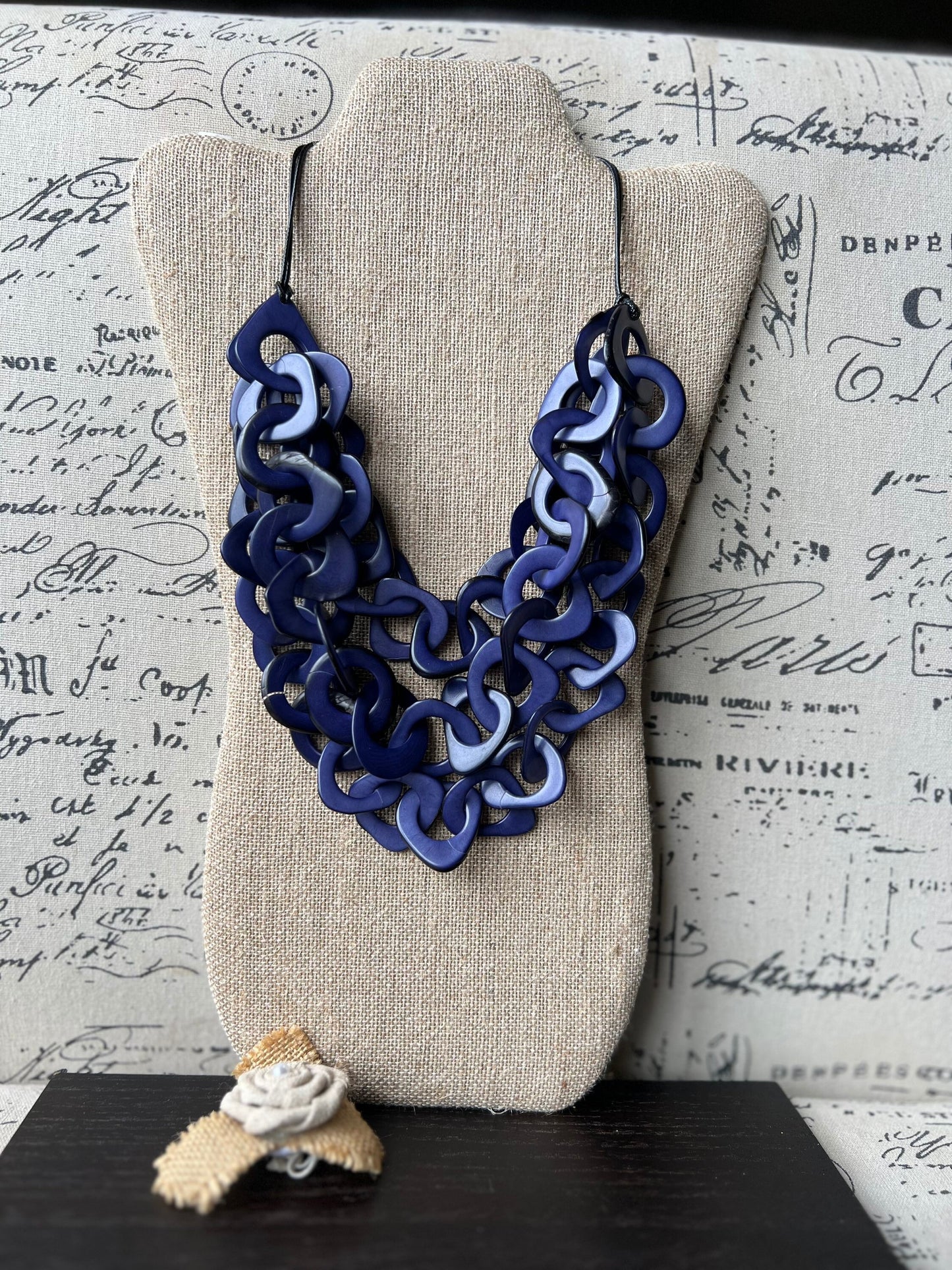 Lavender blue necklace Mothers day gift for wife Tagua jewelry Statement adjustable collar Big bold chunky necklaces Cruise fashion trends