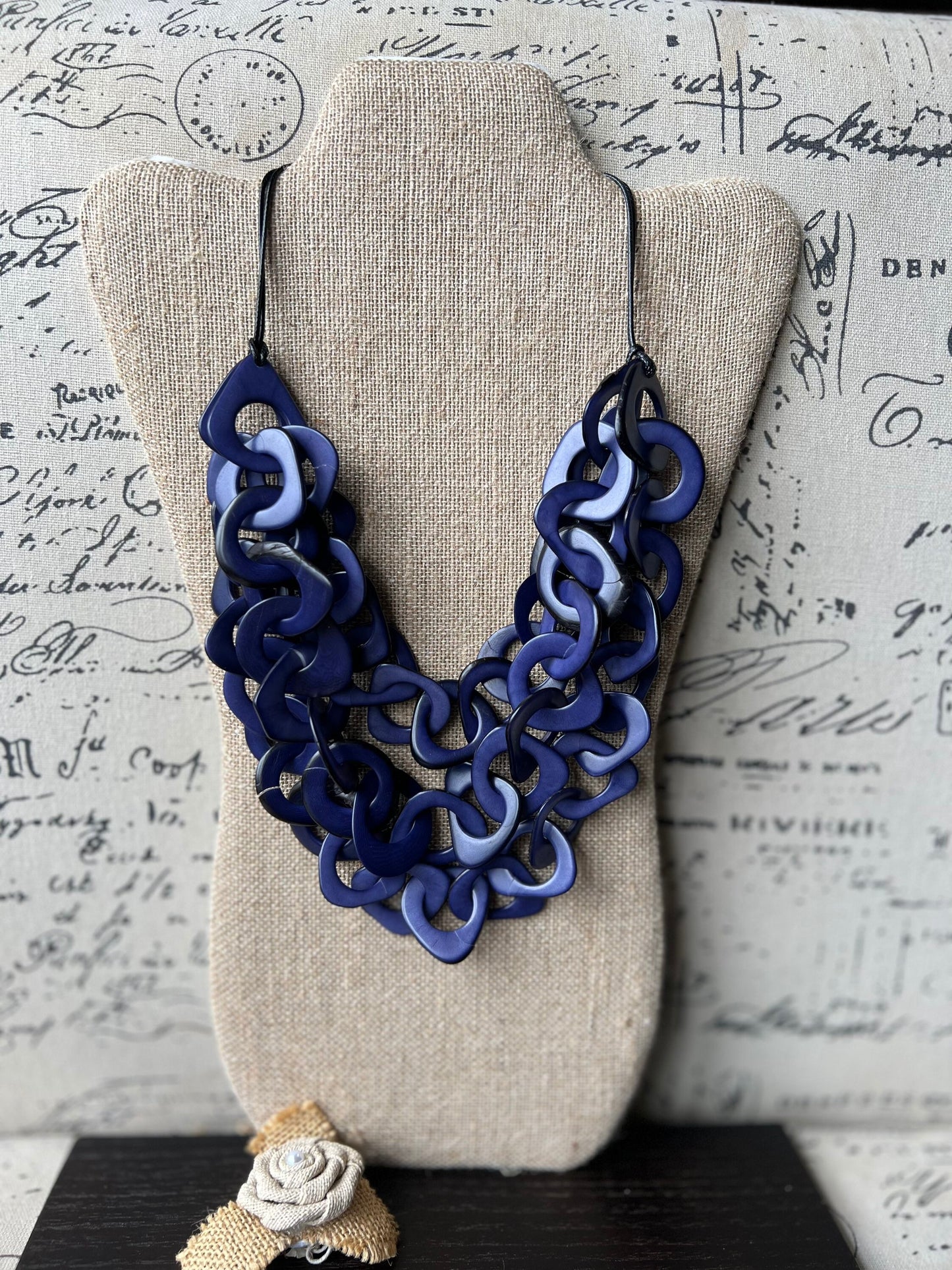 Lavender blue necklace Mothers day gift for wife Tagua jewelry Statement adjustable collar Big bold chunky necklaces Cruise fashion trends