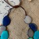 Blue And Gray Beaded Tagua Nut Necklace Galapagos Tagua Jewelry