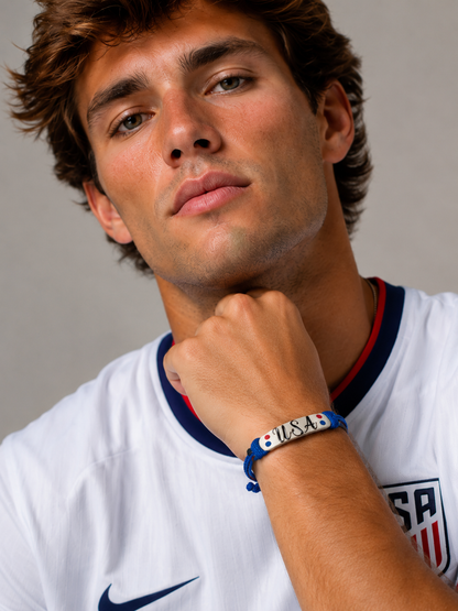 USA Adjustable Patriotic Bracelet, Team USA Soccer Fan Jewelry