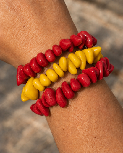 Spain World Cup Inspired Tagua Bracelet Stack