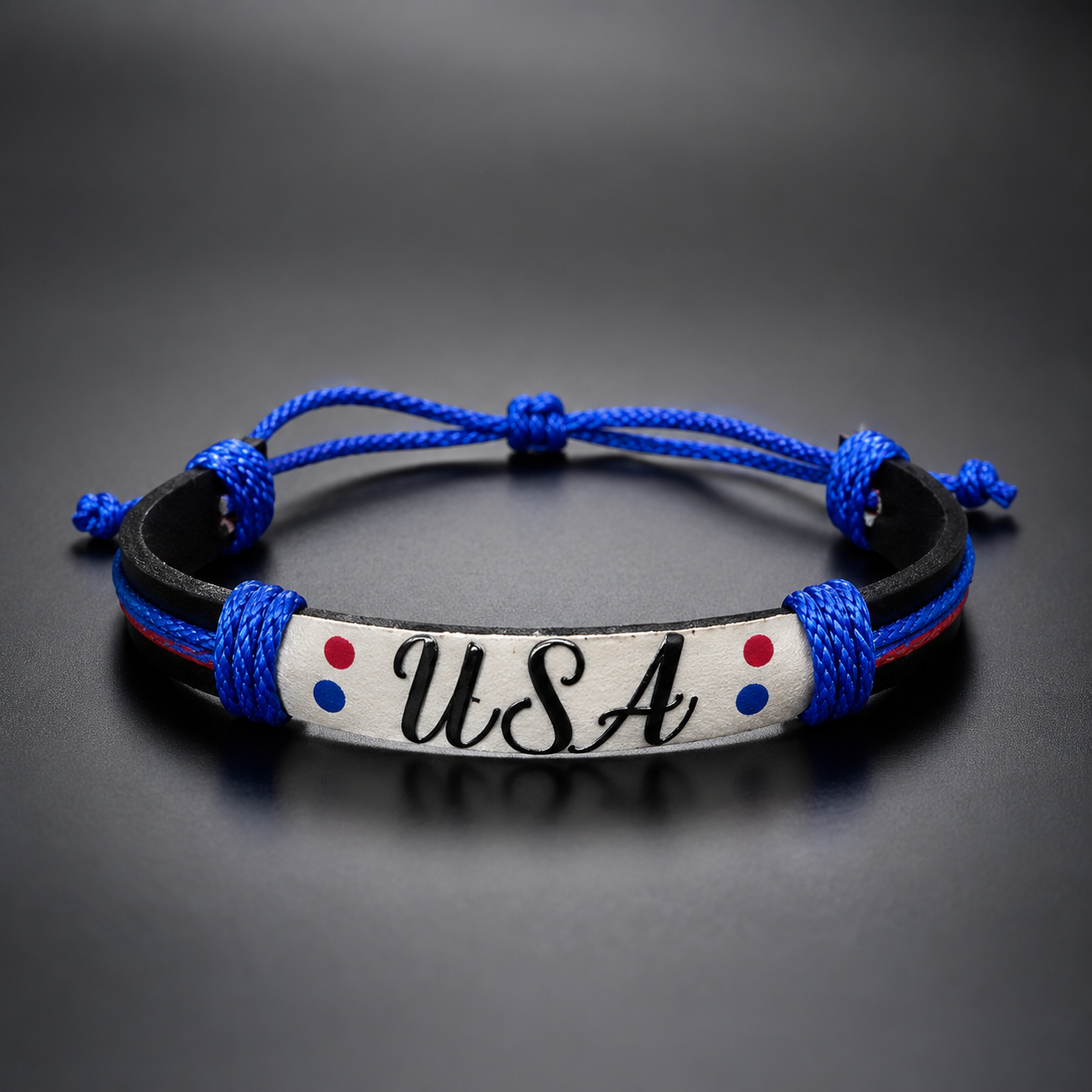 USA Adjustable Patriotic Bracelet, Team USA Soccer Fan Jewelry