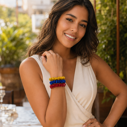 Ecuador & Colombia  Soccer World Cup Inspired Tagua Bracelet Set