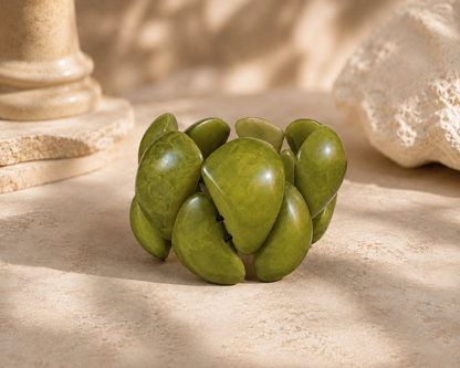 Olive Green Chunky Tagua Statement Bracelet