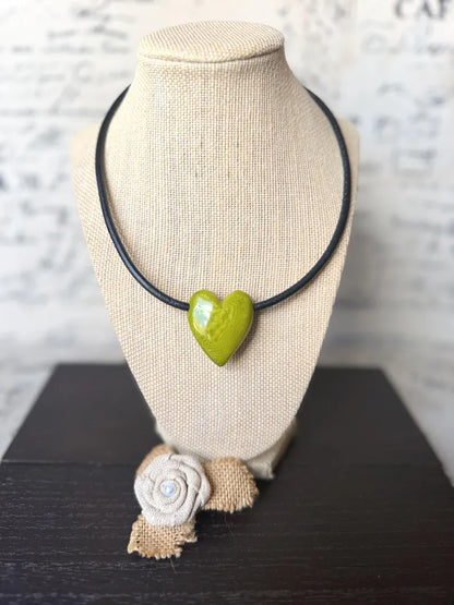 Lime Green Tagua Nut Statement Necklace – Handmade Eco-Friendly Jewelry