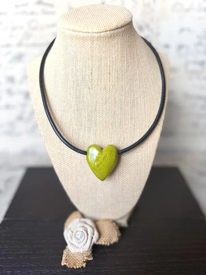 Lime Green Tagua Nut Statement Necklace – Handmade Eco-Friendly Jewelry