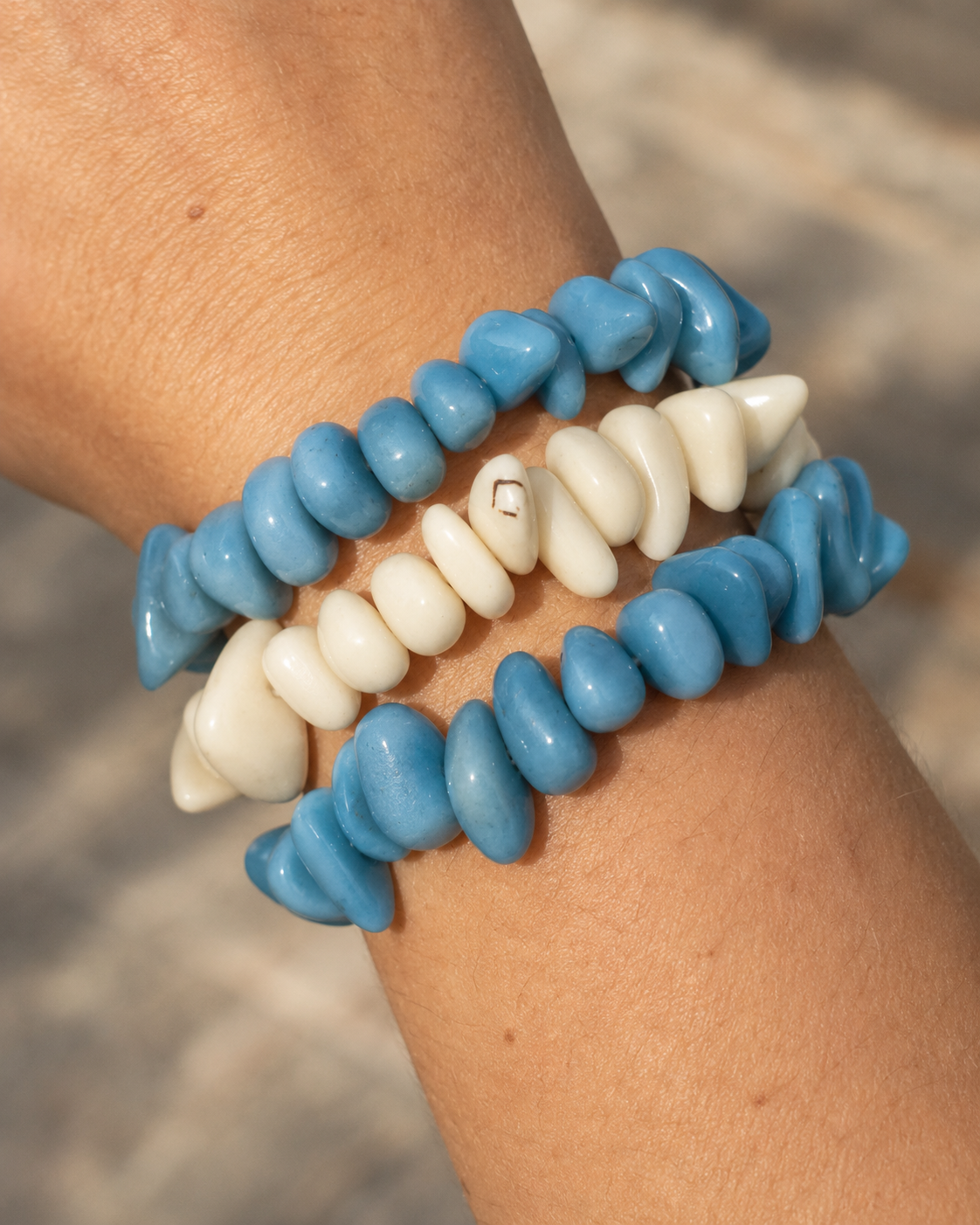 Argentina Soccer Inspired Tagua Bracelet Stack World Cup