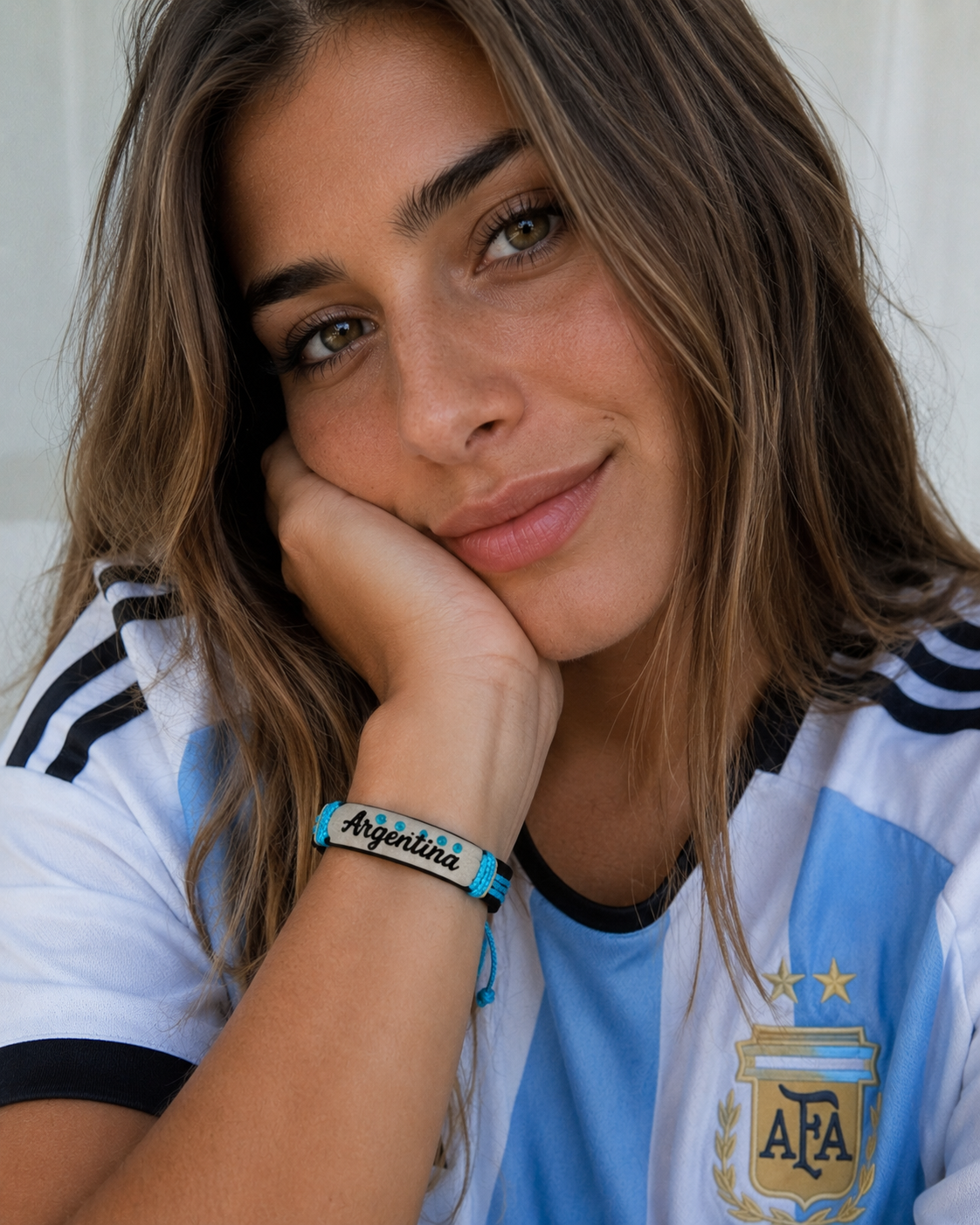 Argentina Adjustable Leather Bracelet – Unisex Soccer Fan Bracelet
