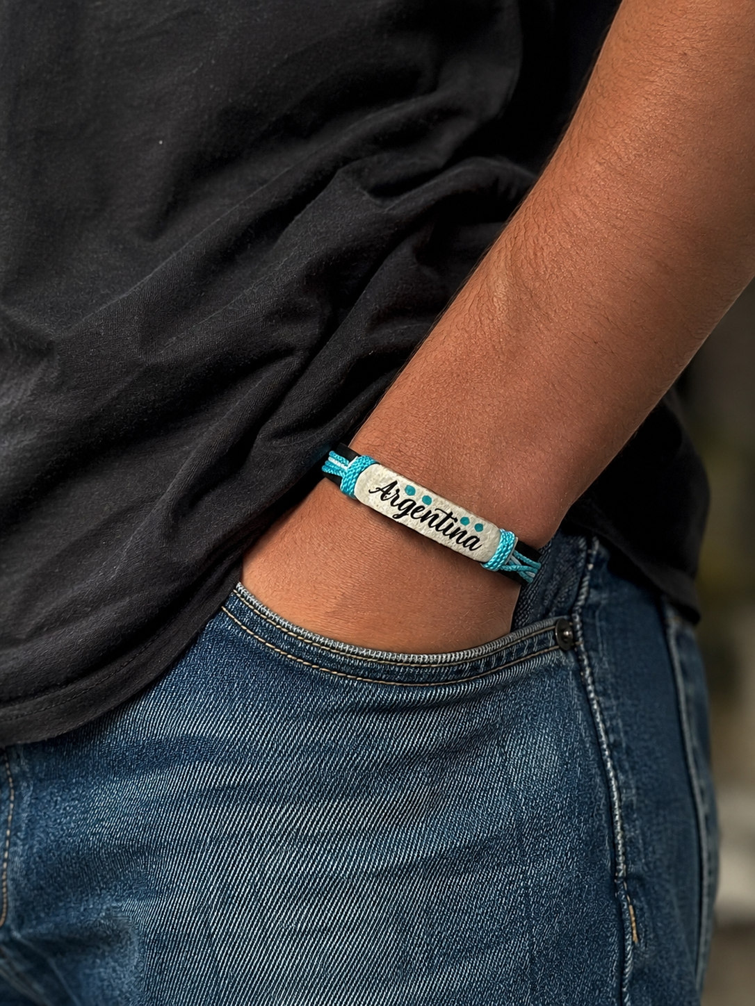 Argentina Adjustable Leather Bracelet – Unisex Soccer Fan Bracelet