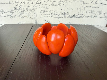 Orange Tagua Nut Bracelet – Handmade Chunky Eco Friendly Fair Trade Bracelet