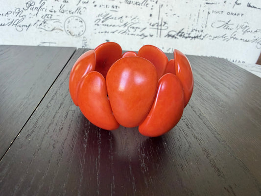 Orange Tagua Nut Bracelet – Handmade Chunky Eco Friendly Fair Trade Bracelet