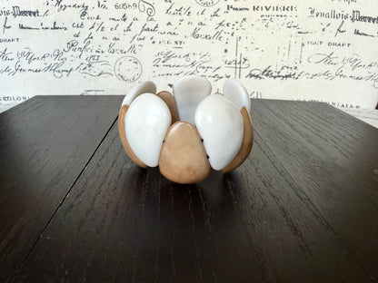 Ivory Beige Tagua Nut Chunky Statement Bracelet – Eco Friendly Handmade Jewelry from Ecuador