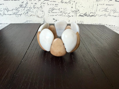 Ivory Beige Tagua Nut Chunky Statement Bracelet – Eco Friendly Handmade Jewelry from Ecuador
