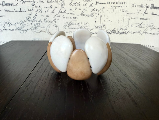 Ivory Beige Tagua Nut Chunky Statement Bracelet – Eco Friendly Handmade Jewelry from Ecuador