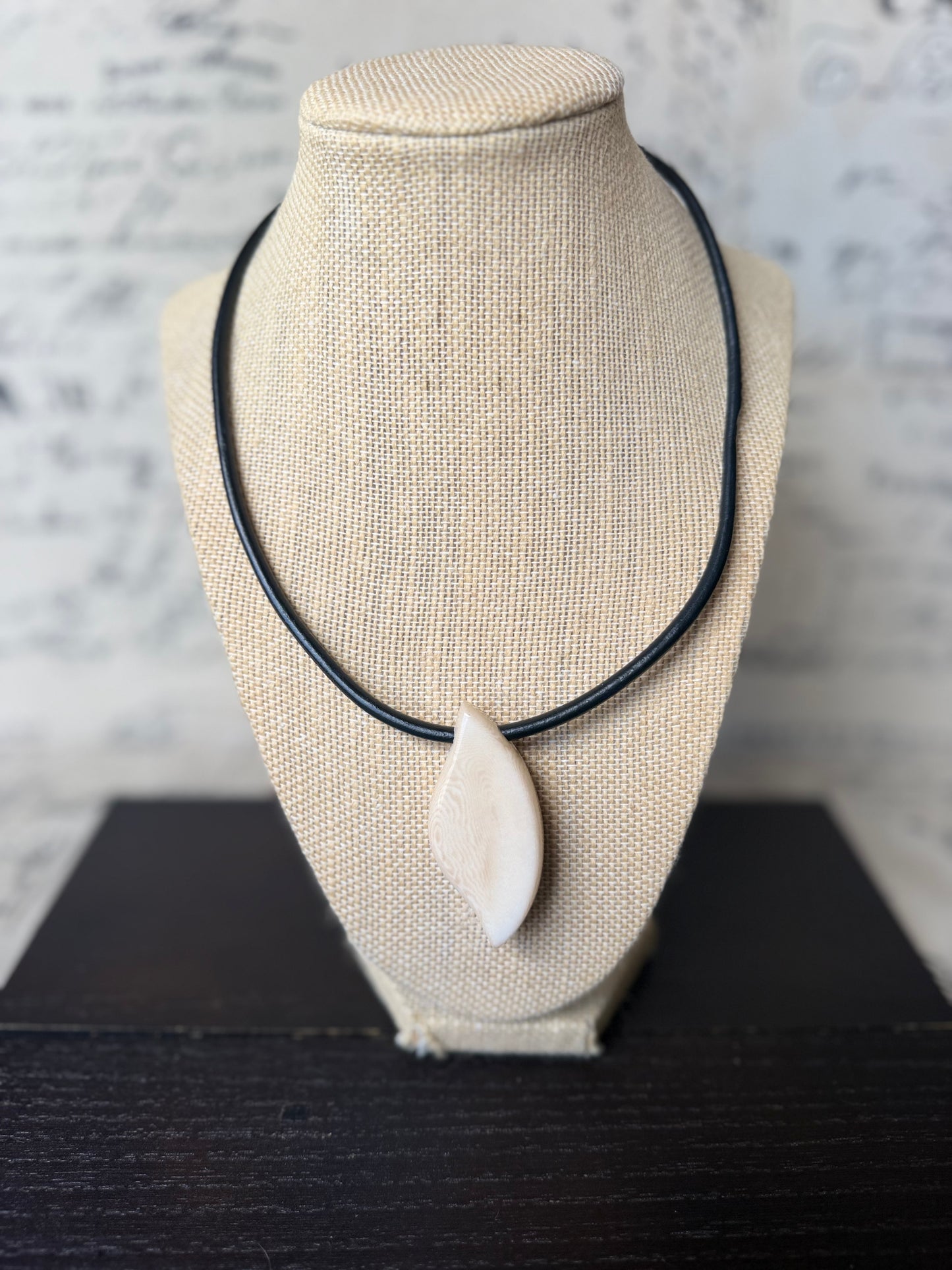 White Tagua Nut Pendant Necklace | Vegetable Ivory Jewelry